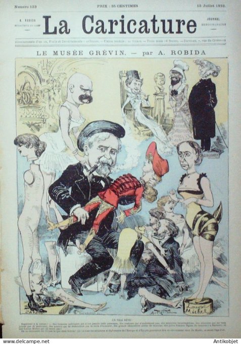 La Caricature 1882 n°133 Musée Grévin Robida Bataille de Champigny Tinant