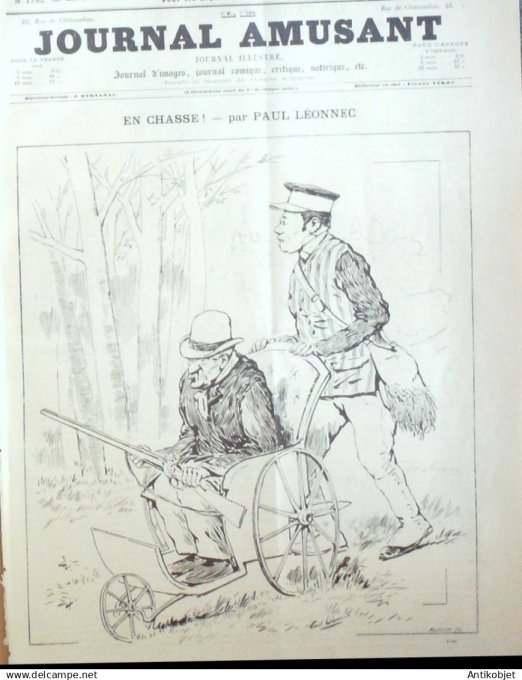 Le Journal Amusant 1890 n°1782 Asnières matineux en chasse brav' capt'aine Dubidon