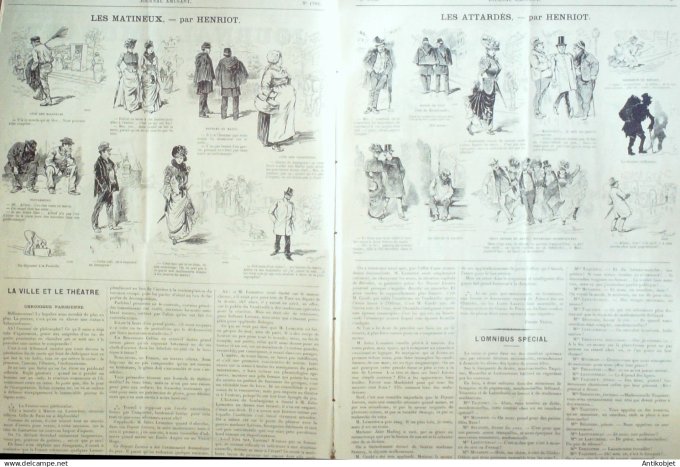 Le Journal Amusant 1890 n°1782 Asnières matineux en chasse brav' capt'aine Dubidon