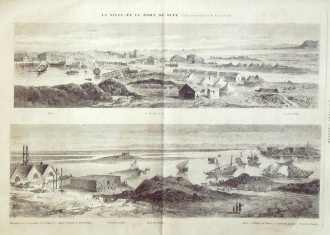 L'Univers illustré 1864 n° 376 EgPort de Suez Elisabeth Amélie Eugénie Jardin d'acclimatation (92) 