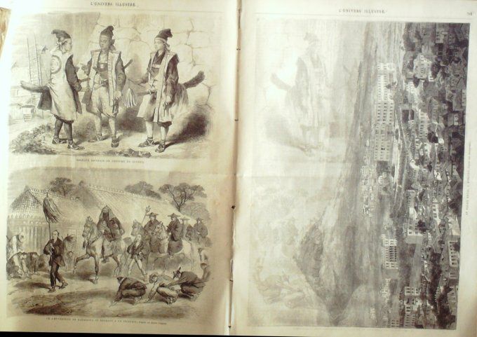 L'Univers illustré 1864 n° 377 Grèce Athènes Japon Kabagawa costumes Gal Sherman