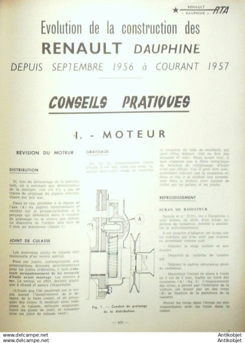 Revue Technique Automobile Renault Dauphine Velam Isetta 136#1957