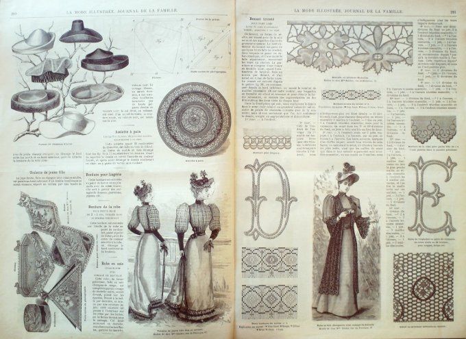 Journal Mode illustrée 1892 # 37 Robes en satin