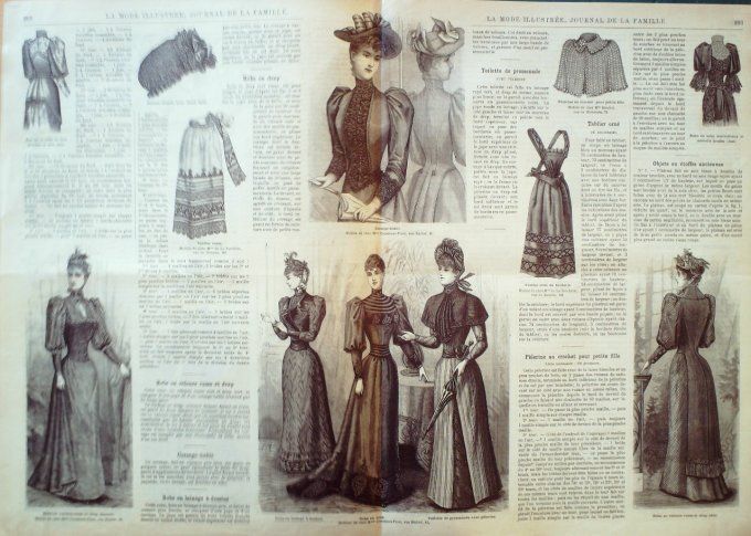 Journal Mode illustrée 1892 # 37 Robes en satin