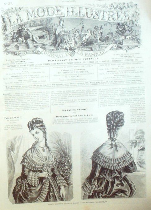 Journal Mode illustrée 1874 # 37 Toilettes en faye & mousseline