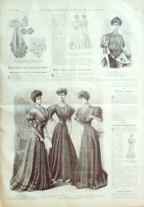 Journal Mode illustrée 1906 # 37 Robe en linon