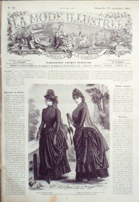 Journal Mode illustrée 1885 # 37 Robes en crêpe & cachemire