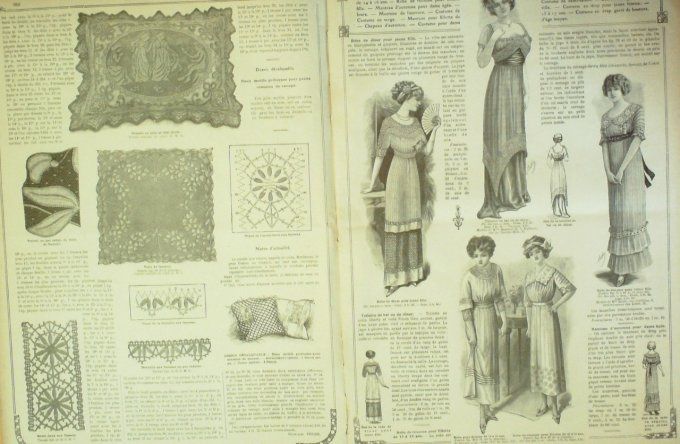 Journal Mode illustrée 1911 # 37 Chemisiers & toilettes fillettes