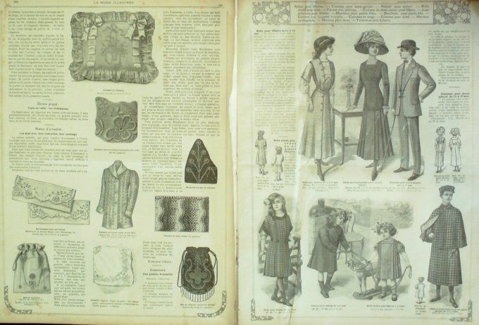 Journal Mode illustrée 1910 # 37 Manteau & robes de promenade