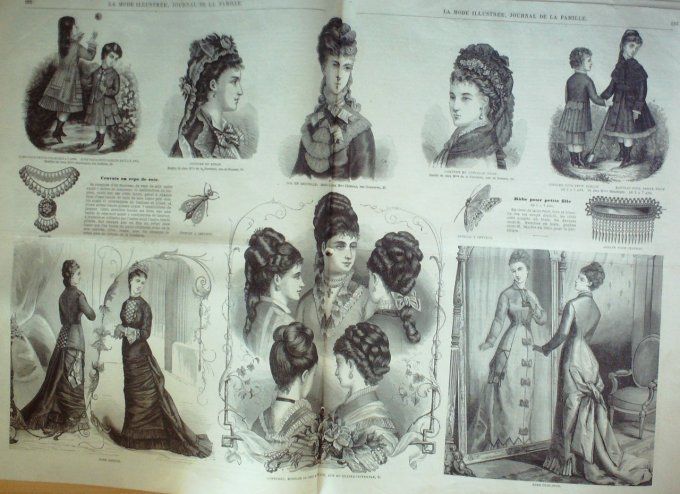 Journal Mode illustrée 1877 # 37 Robe princesse & coiffures