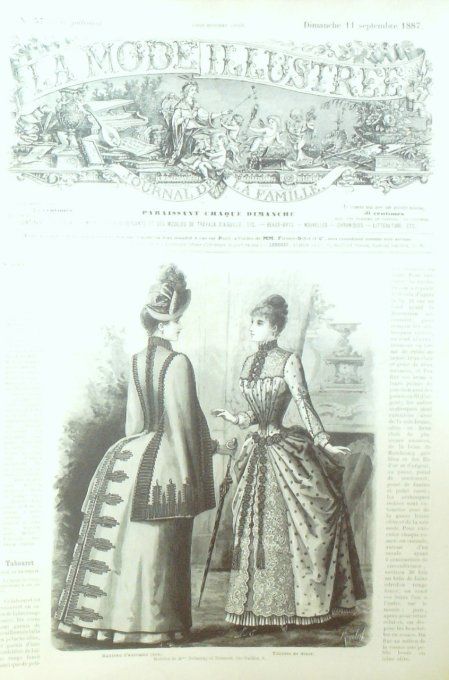 Journal Mode illustrée 1887 # 37 Manteau d'automne & toilette dîner