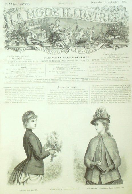 Journal Mode illustrée 1886 # 37 Jaquette &manteau jeune fille