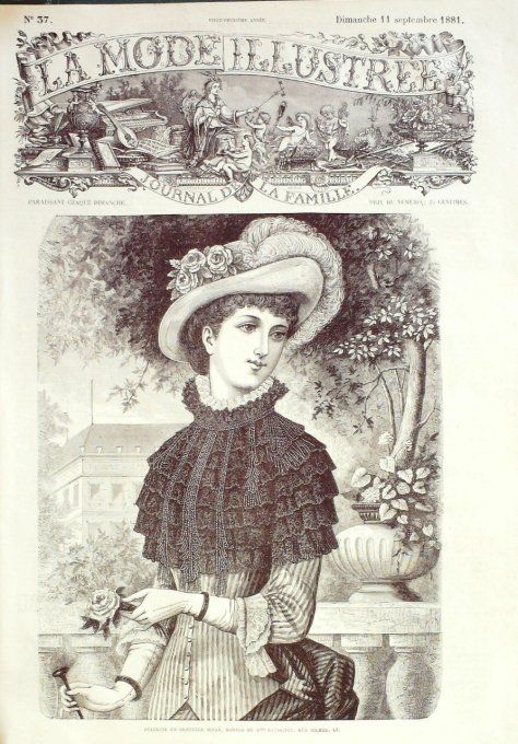 Journal Mode illustrée 1881 # 37 Pélerine en dentelle