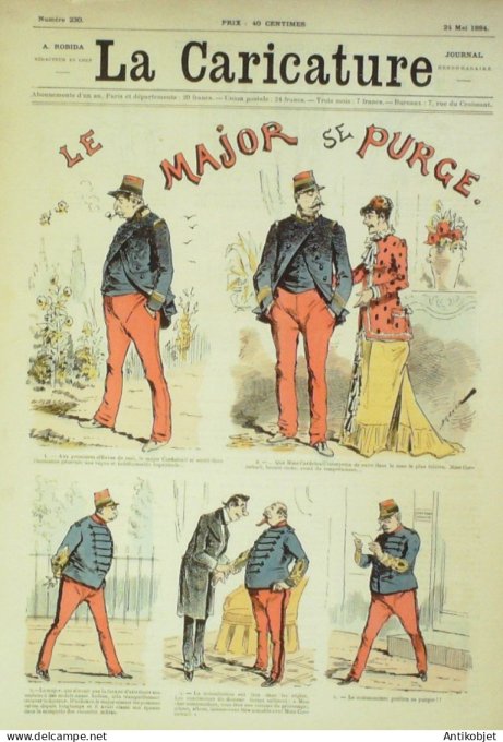 La Caricature 1884 n°230 Le Major se purge Draner Trock Commères Job