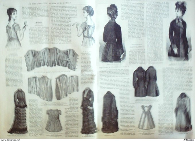 La Mode illustrée journal + gravure associée 1879 #  40