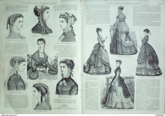 La Mode illustrée journal + gravure associée 1868 # 36