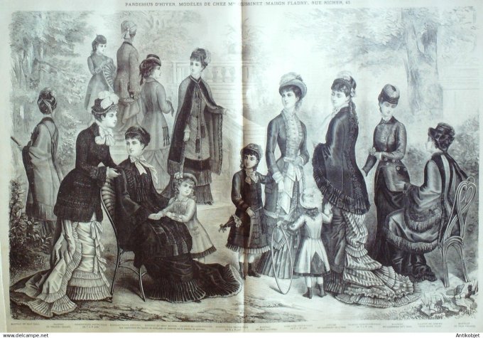 La Mode illustrée journal + gravure associée 1879 #  40