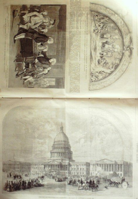 L'Univers illustré 1864 n° 383 Inde Calcutta Italie Palerme Etats-Unis Capitole