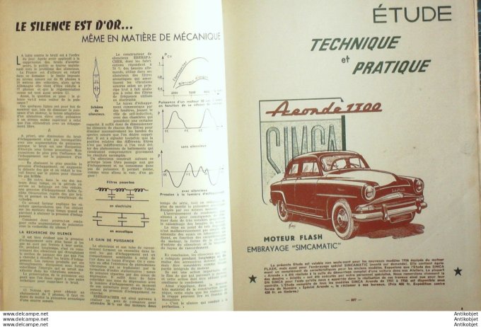 Revue Technique Automobile Simca Aronde 1300 Ford Angila Voiturettes 1956