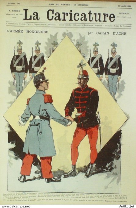 La Caricature 1885 n°296 Armée Hongroise Caran d'Ache Robida Trock