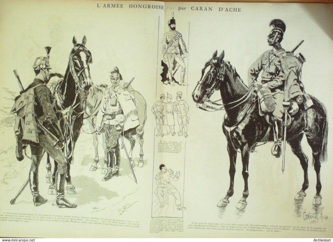 La Caricature 1885 n°296 Armée Hongroise Caran d'Ache Robida Trock