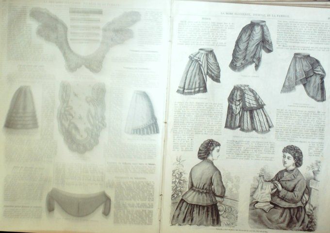 Journal Mode illustrée 1871 # 38 Costumes taffetas d'automne