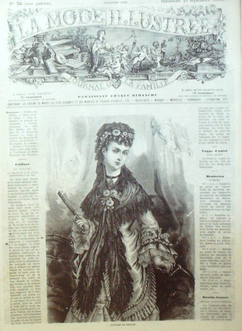 Journal Mode illustrée 1873 # 38 Coiffure de théâtre