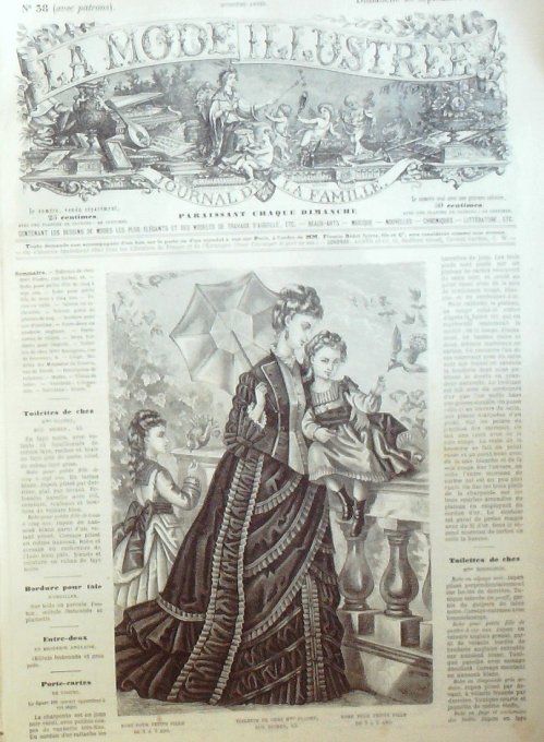 Journal Mode illustrée 1874 # 38 Robes fillettes