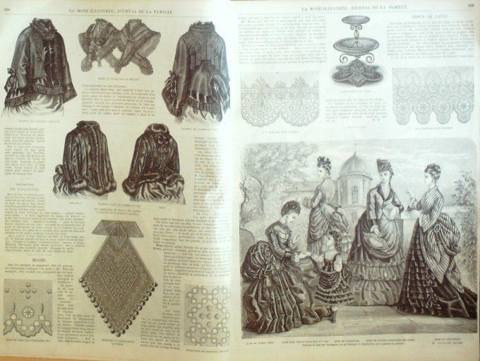 Journal Mode illustrée 1874 # 38 Robes fillettes