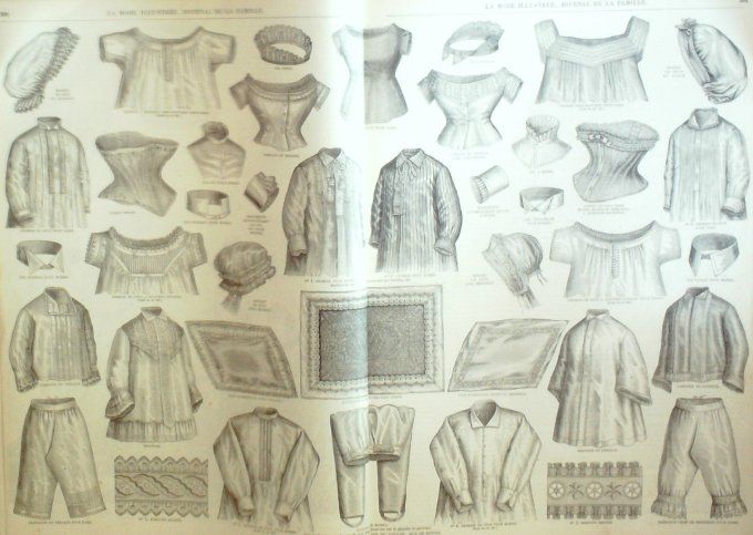 Journal Mode illustrée 1874 # 38 Robes fillettes