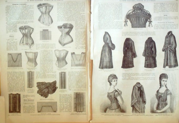 Journal Mode illustrée 1878 # 38 Chapeaux filles et fillettes