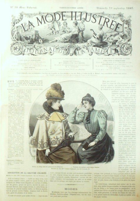 Journal Mode illustrée 1897 # 38 Collet en drap & Toilette de maison