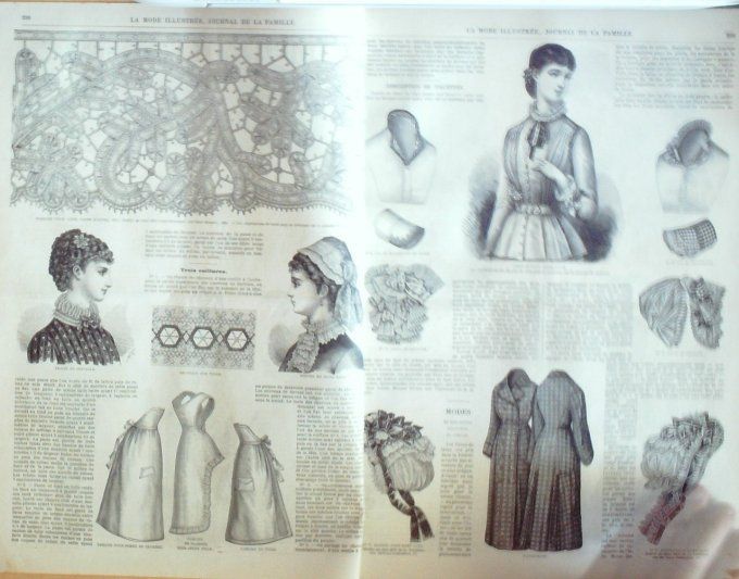 Journal Mode illustrée 1879 # 38 Robes en faye & soie Pompadour