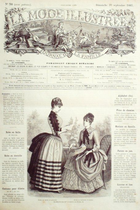 Journal Mode illustrée 1885 # 38 Robes en faille & dentelle