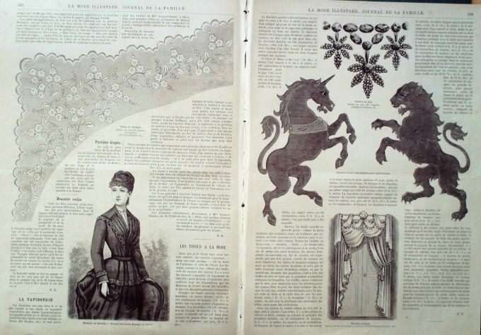 Journal Mode illustrée 1885 # 38 Robes en faille & dentelle