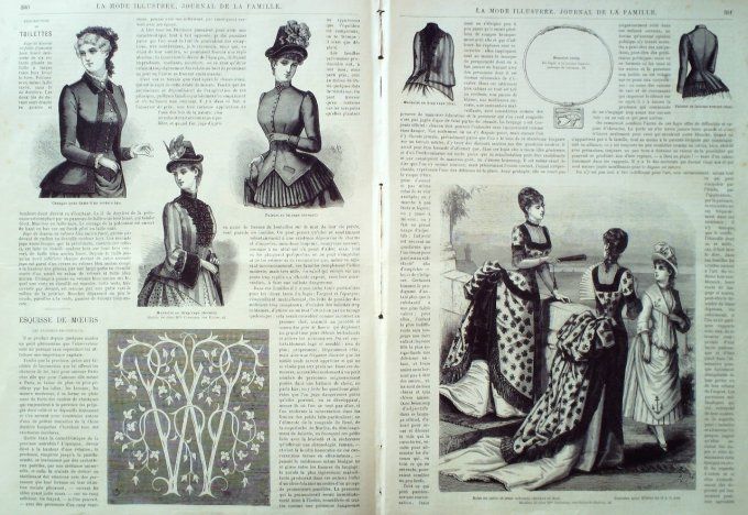 Journal Mode illustrée 1885 # 38 Robes en faille & dentelle