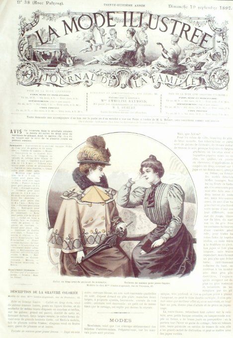 Journal Mode illustrée 1897 # 38 Collet en drap & Toilette de maison