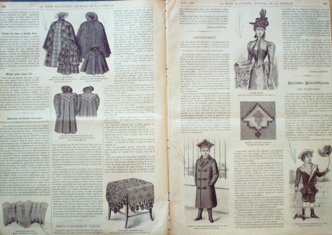 Journal Mode illustrée 1897 # 38 Collet en drap & Toilette de maison