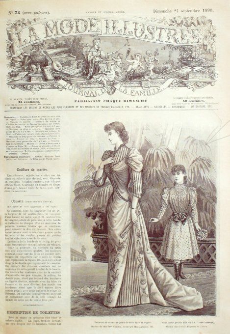 Journal Mode illustrée 1890 # 38 Toilette de dîner