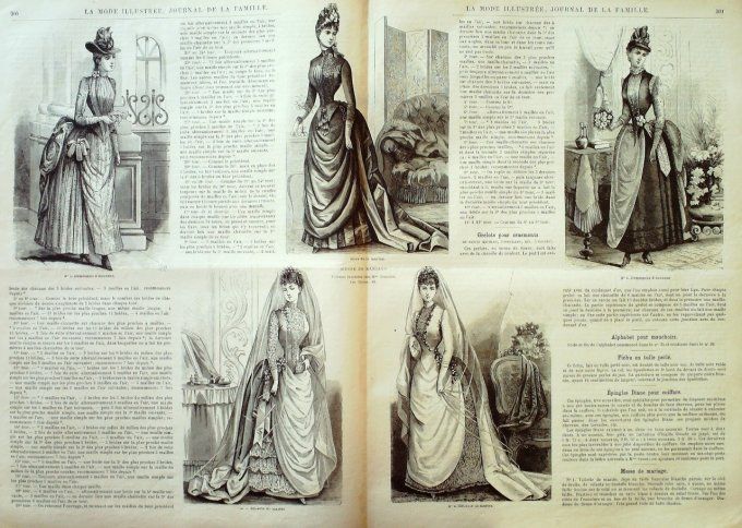 Journal Mode illustrée 1886 # 38 Toilettes de dîners & soirées