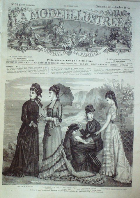 Journal Mode illustrée 1877 # 38 Toilettes demi-deuil