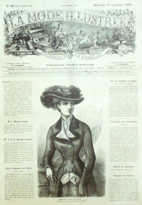 Journal Mode illustrée 1882 # 38 Veste en drap