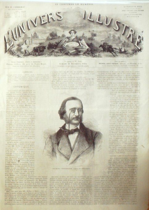 L'Univers illustré 1864 n° 392 Jacques Offenbach Guyane Cour Henri III d'Angleterre Noël