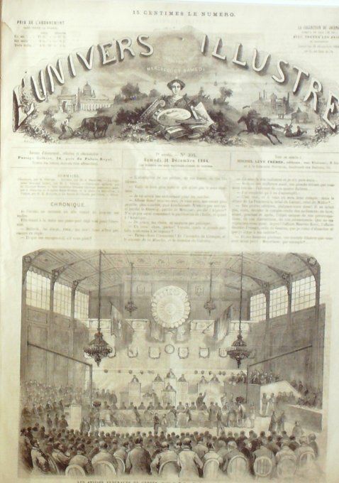 L'Univers illustré 1864 n° 394 Géorgie Crhistophe Colomb Ecosse d'Edimbourg Marquis Azeglio