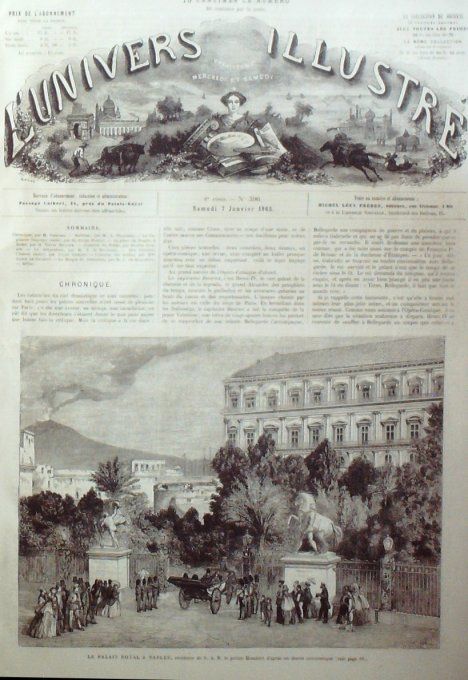 L'Univers illustré 1865 # 396 Italie Naples Rome Jérusalem Londres Hyde-Park 