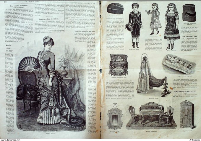 La Mode illustrée journal + gravure associée 1882 # 49