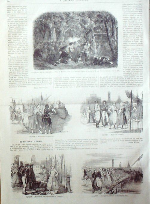 L'Univers illustré 1865 # 399 Italie Turin monuments Calais (62)    