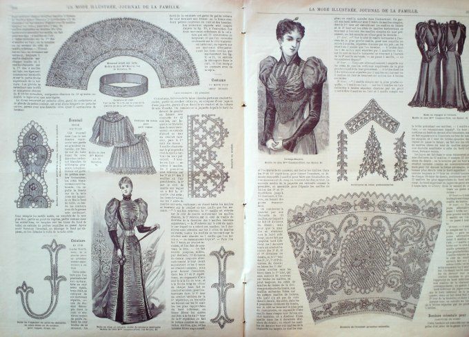 Journal Mode illustrée 1892 # 39 Robes en drap & jupe mousseline