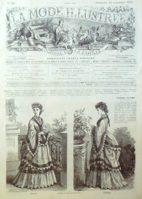 Journal Mode illustrée 1871 # 39 Costumes en reps