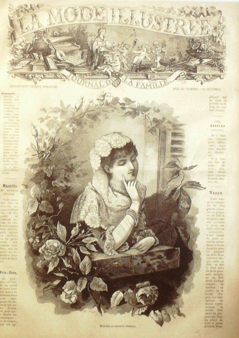 Journal Mode illustrée 1883 # 39 Mantille en dentelle